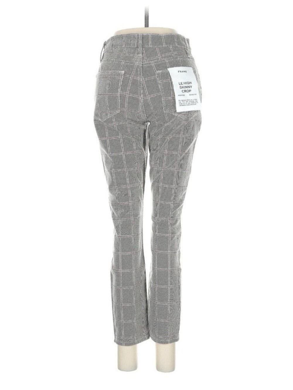 NEW FRAME Plaid Trouser Pants 28 Gray - Picture 3 of 9